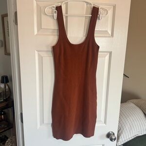 Abercrombie & Fitch Rust 90s Knit Fitted Mini Dress